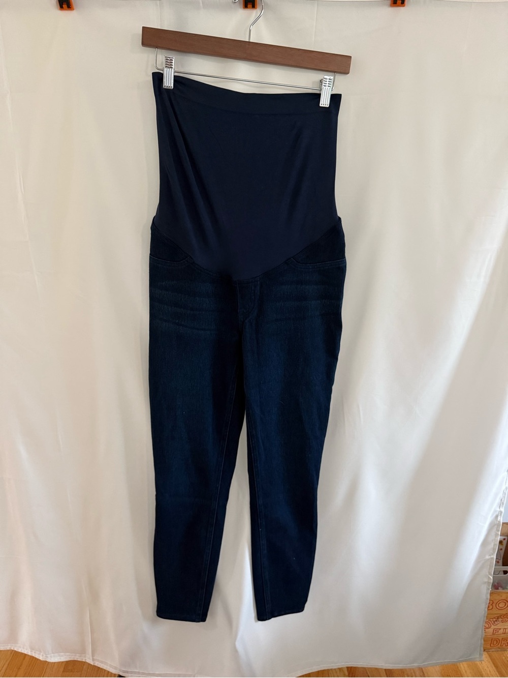 SPANX High-Rise Maternity Jeans in Dark Blue